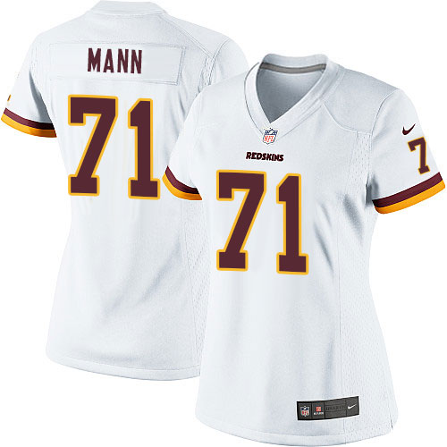 Women's Elite Charles Mann Nike Jersey White Road - #71 NFL Washington Redskins